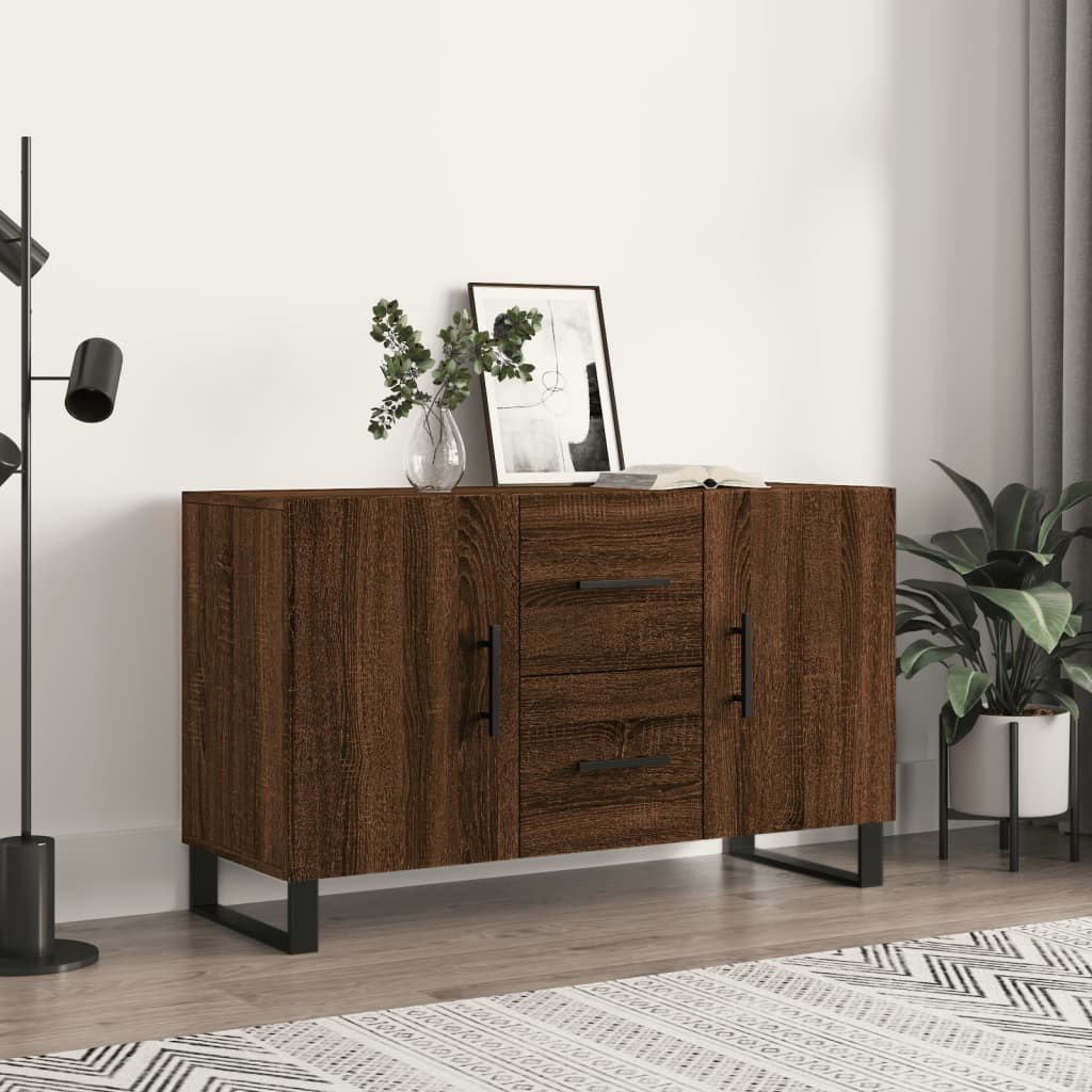 Skjenk brun eik 100x36x60 cm konstruert tre