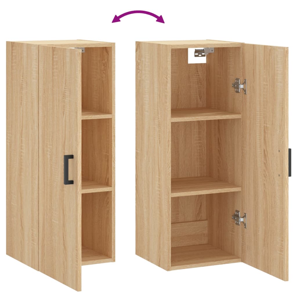 Veggskap sonoma eik 34,5x34x90 cm
