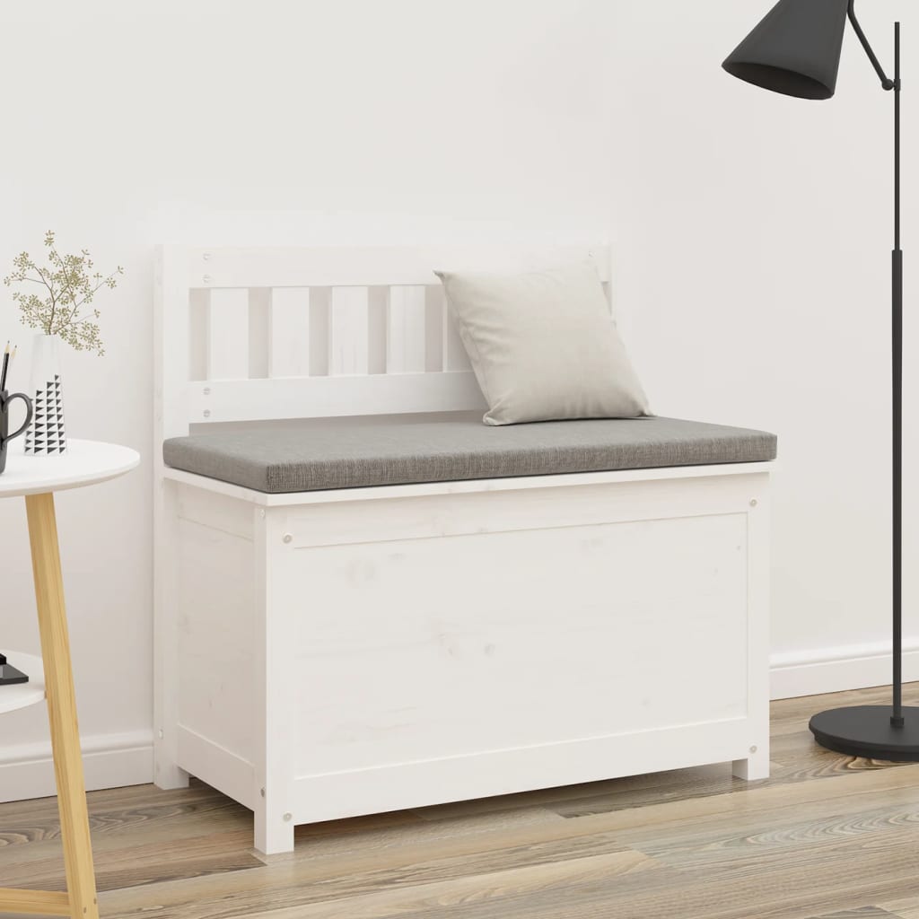 Benk hvit 80x41x77 cm heltre furu