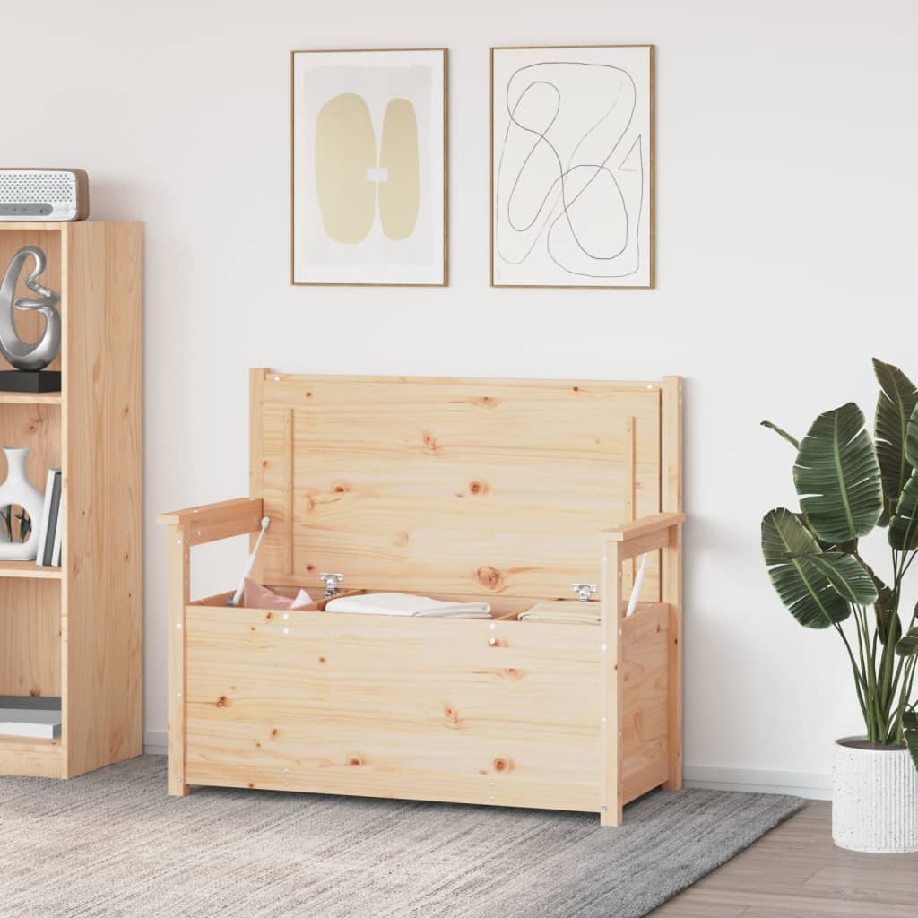 Benk kunstskinn 112,5x51,5x96,5 cm heltre furu