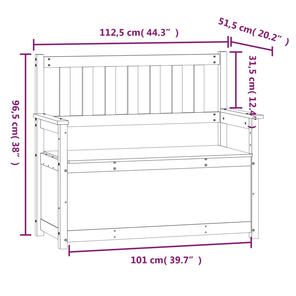 Benk kunstskinn 112,5x51,5x96,5 cm heltre furu