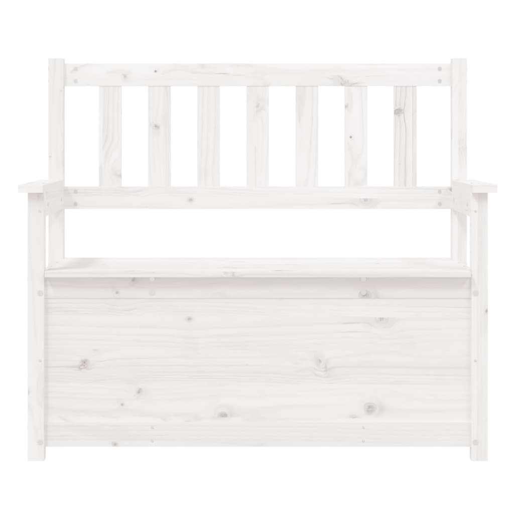 Benk hvit 112,5x51,5x96,5 cm heltre furu