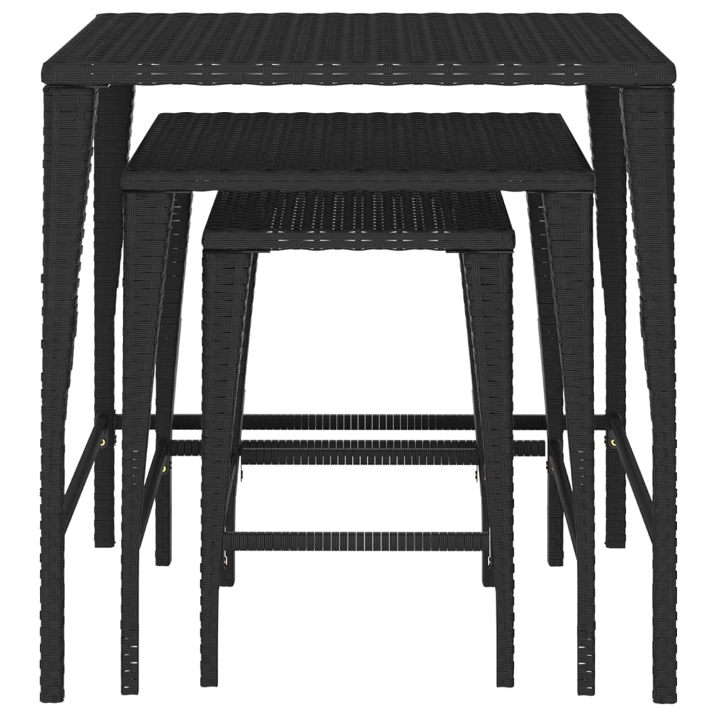 Stablebord 3 stk svart polyrotting