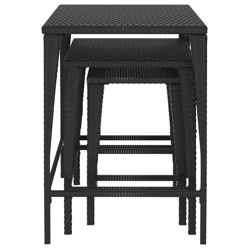 Stablebord 3 stk svart polyrotting
