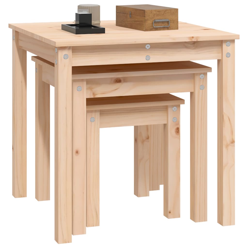 Stablebord 3 stk heltre furu
