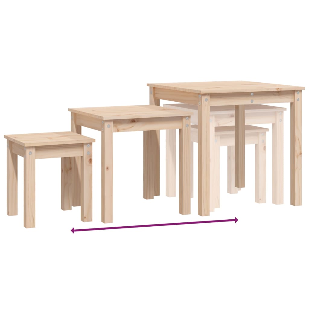 Stablebord 3 stk heltre furu