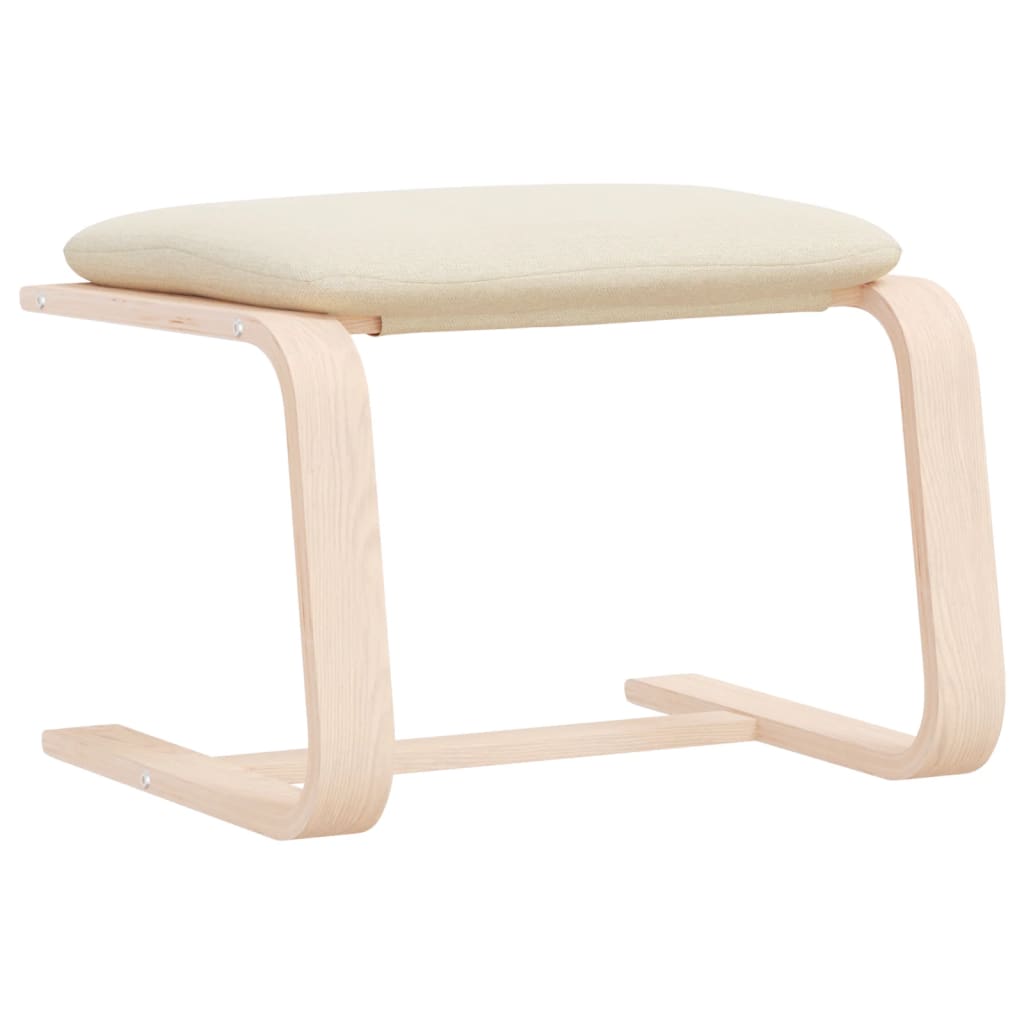 Fotskammel kremhvit 51x41x40 cm stoff