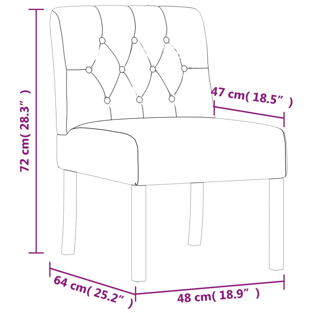 Lenestol uten armlener lin knappdesign