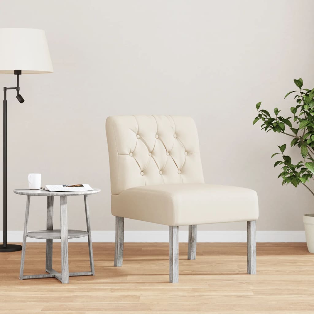 Lenestol uten armlener lin knappdesign