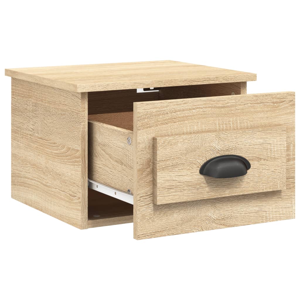 Veggmonterte nattbord 2 stk sonoma eik 41,5x36x28 cm