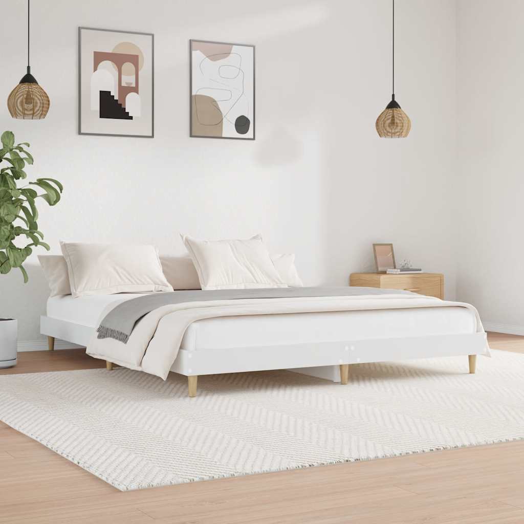 Sengeramme hvit 120x200 cm konstruert tre