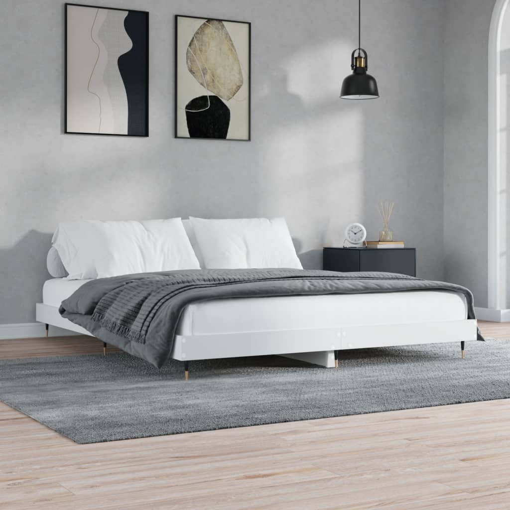 Sengeramme hvit 120x200 cm konstruert tre