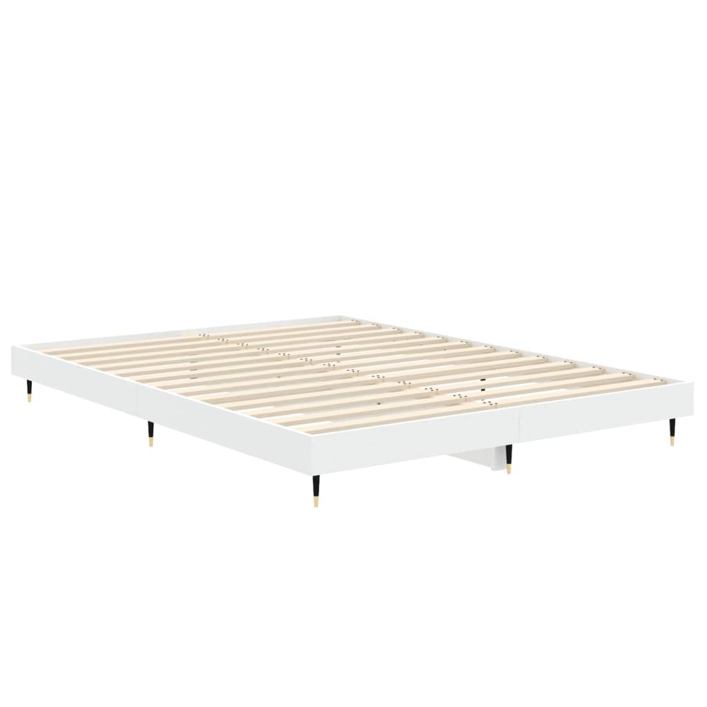 Sengeramme hvit 135x190 cm konstruert tre