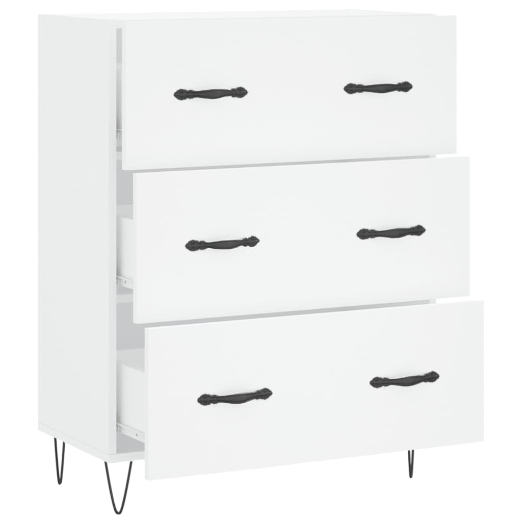Skjenk hvit 69,5x34x90 cm konstruert tre