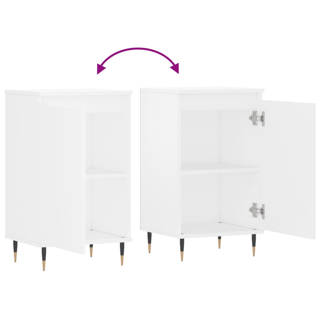 Skjenk hvit 40x35x70 cm konstruert tre