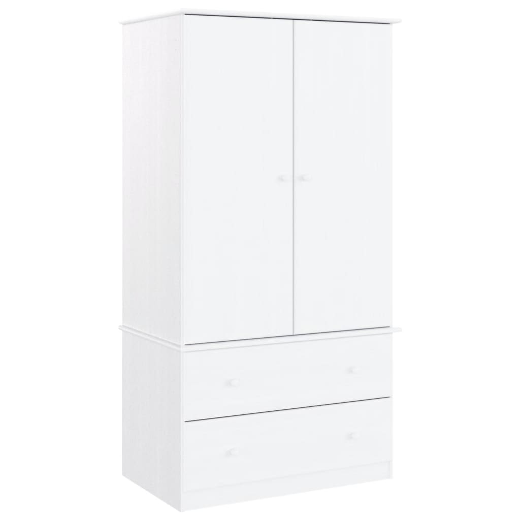 Garderobe ALTA hvit 90x55x170 cm heltre furu