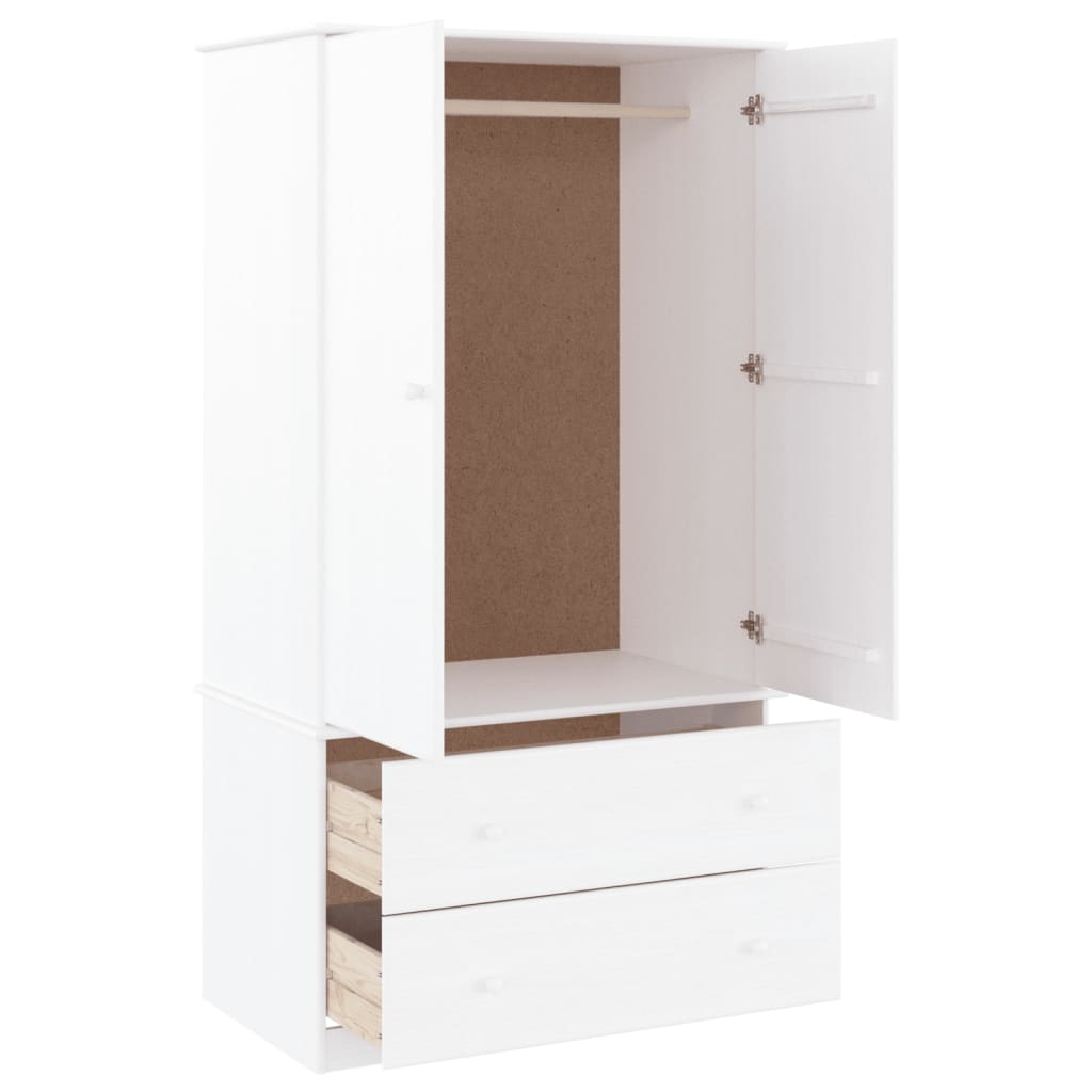 Garderobe ALTA hvit 90x55x170 cm heltre furu
