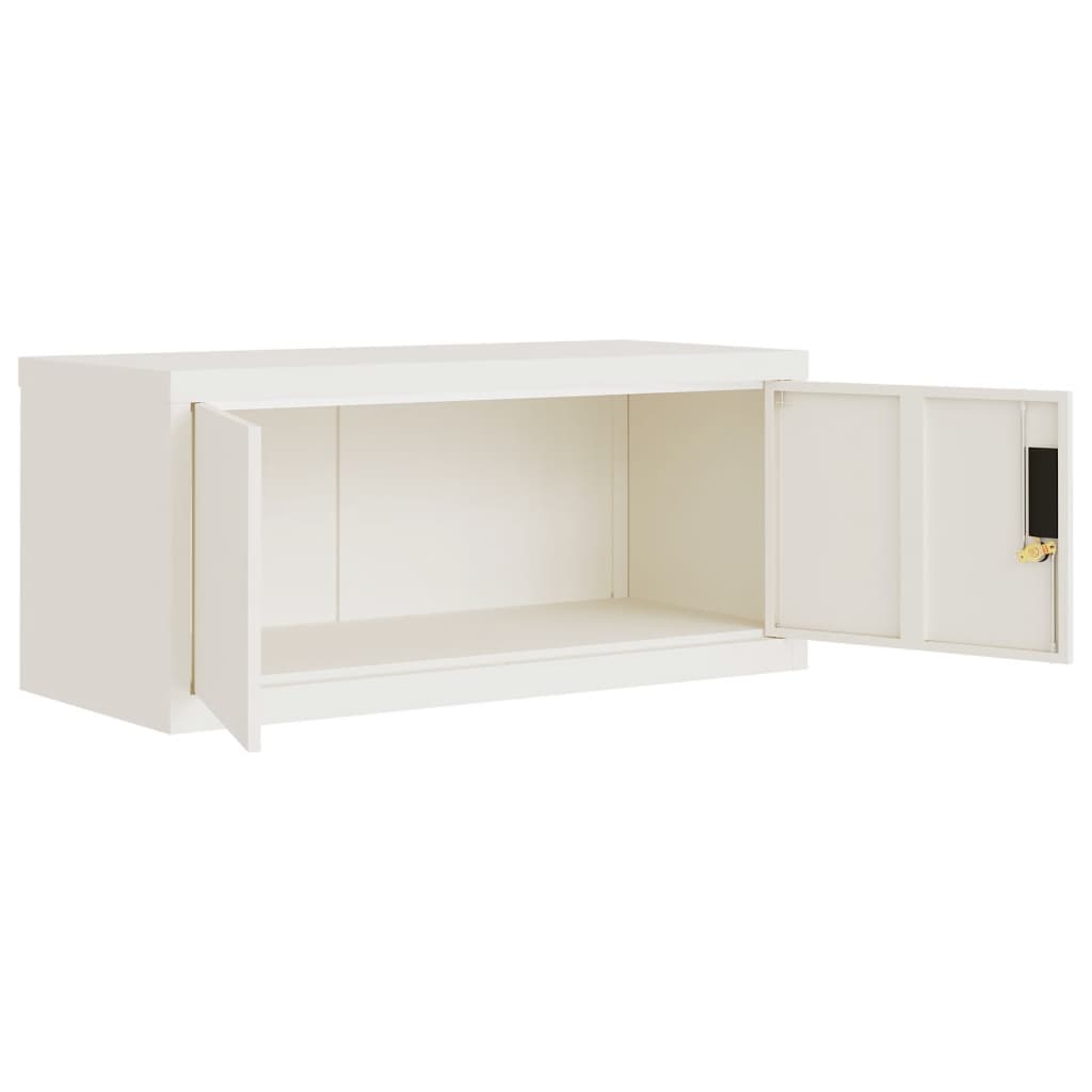 Arkivskap hvit 90x40x145 cm stål