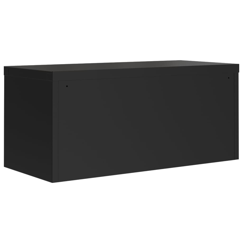 Arkivskap svart 90x40x220 cm stål