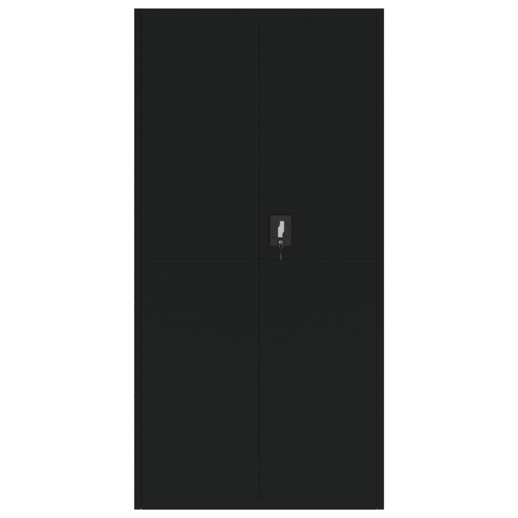 Arkivskap svart 90x40x220 cm stål