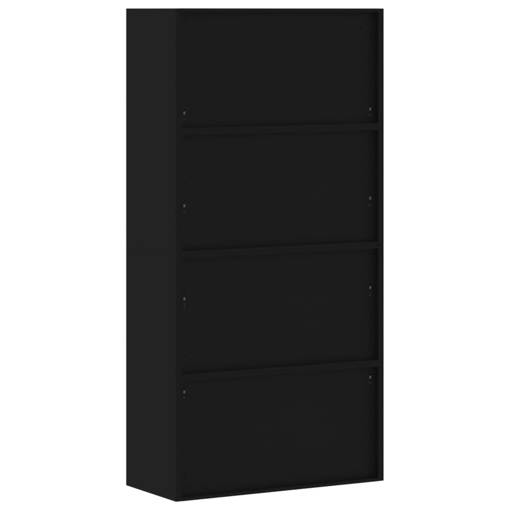 Arkivskap svart 90x40x220 cm stål