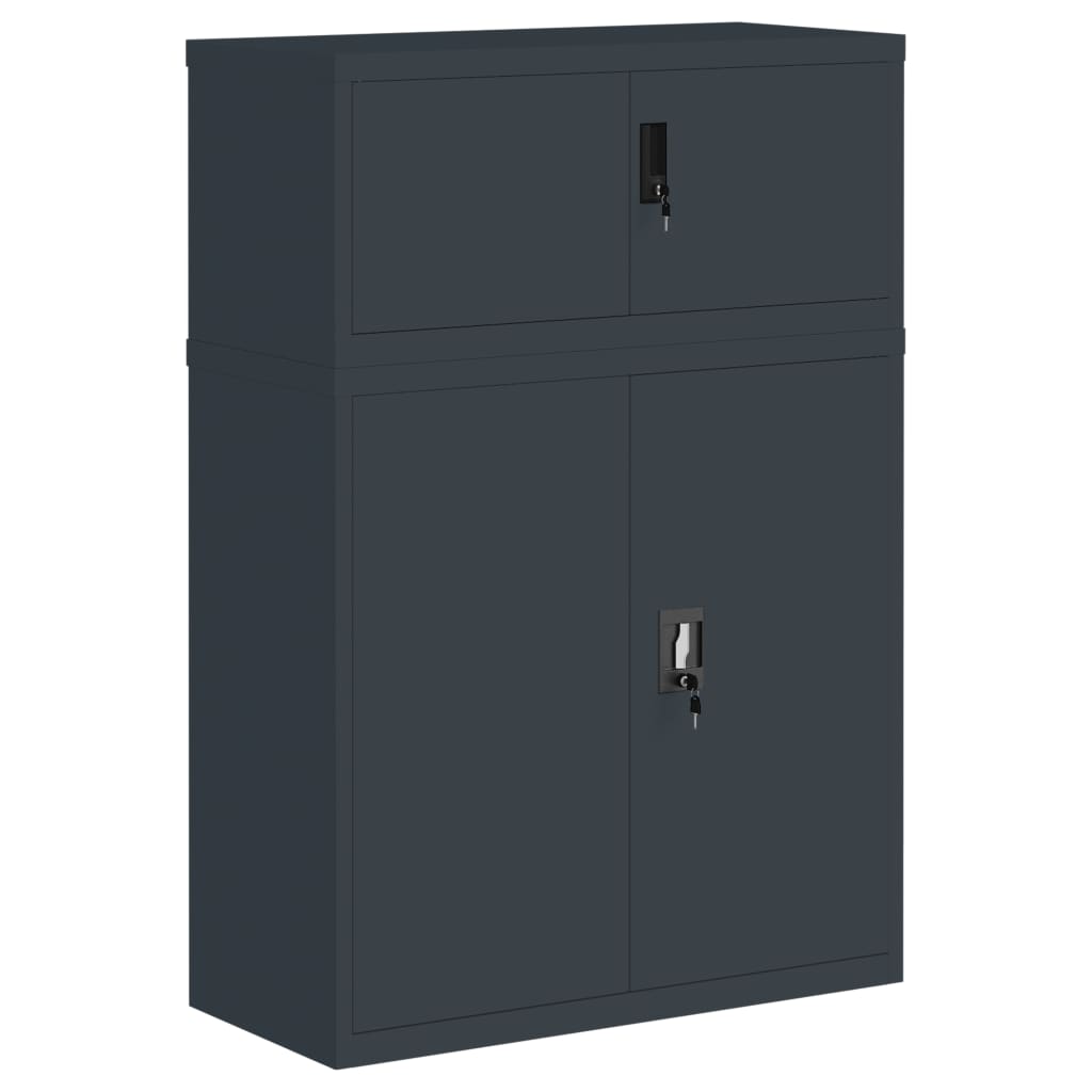 Arkivskap antrasitt 90x40x130 cm stål