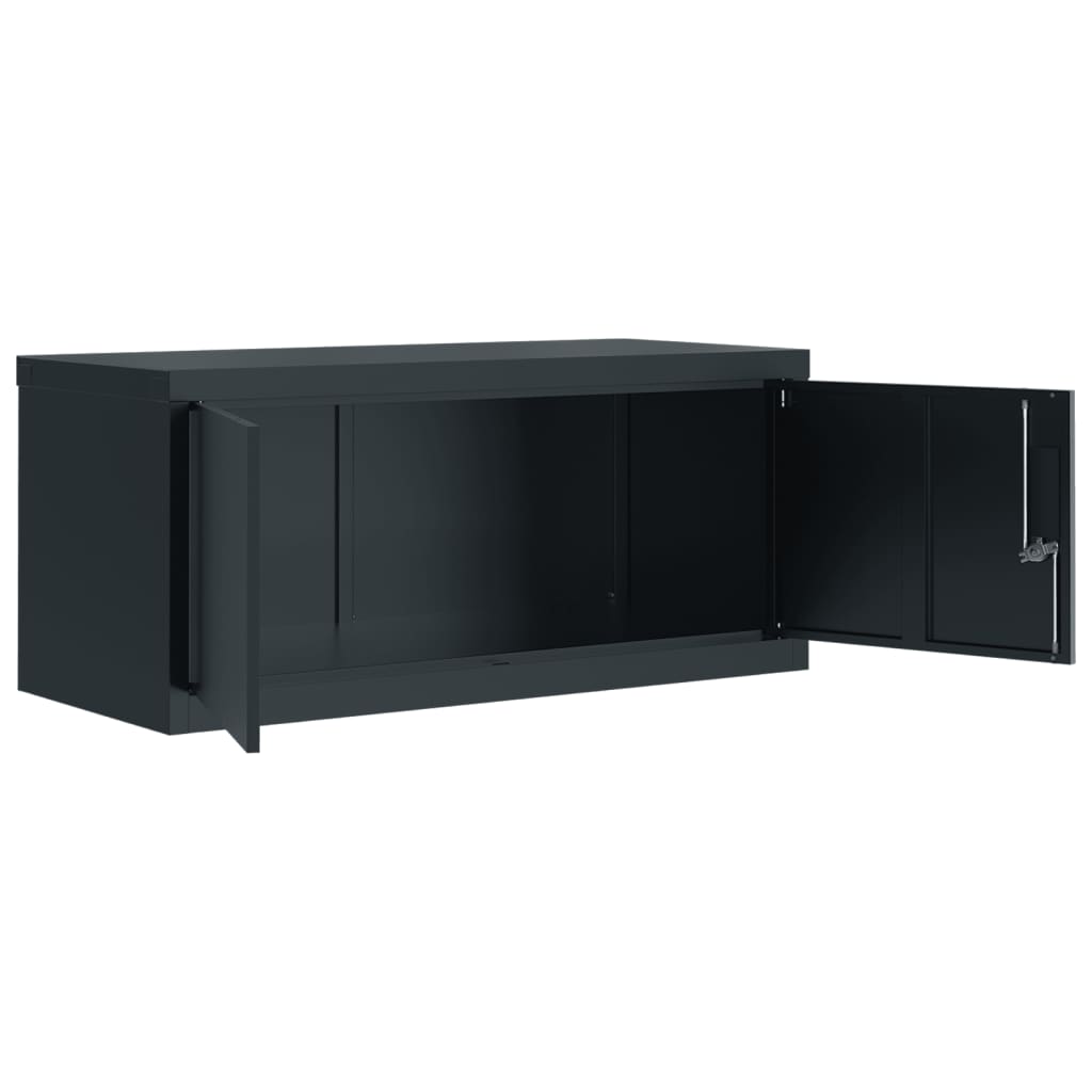 Arkivskap antrasitt 90x40x130 cm stål