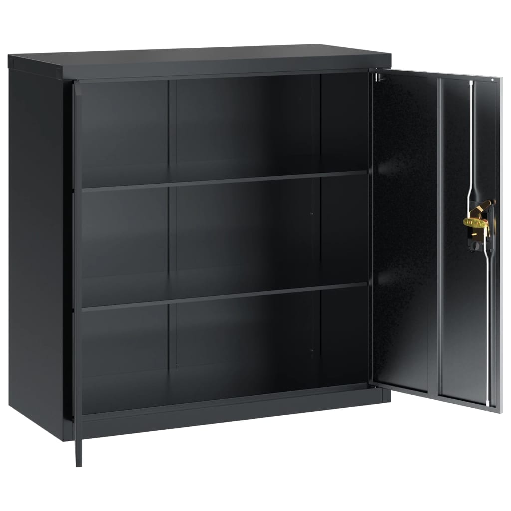 Arkivskap antrasitt 90x40x130 cm stål