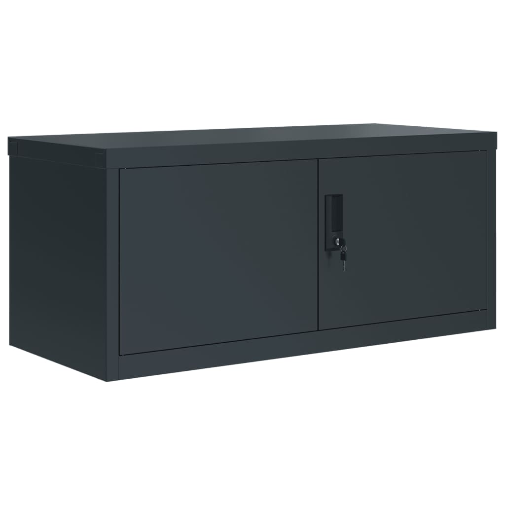 Arkivskap antrasitt 90x40x145 cm stål