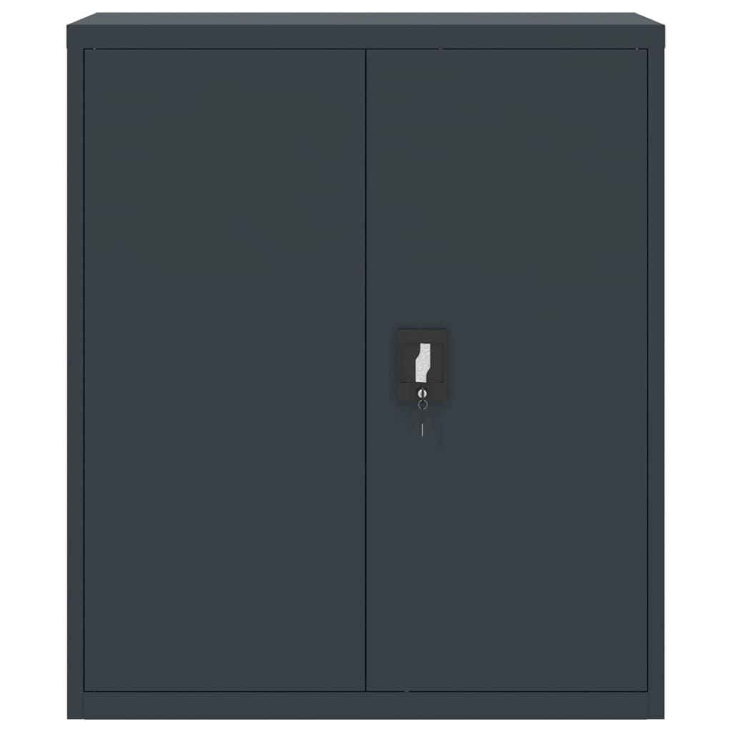 Arkivskap antrasitt 90x40x145 cm stål