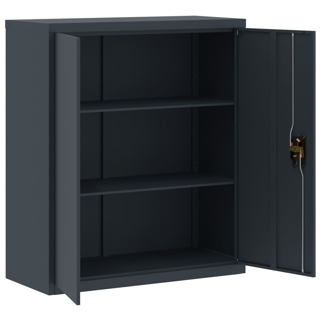 Arkivskap antrasitt 90x40x145 cm stål