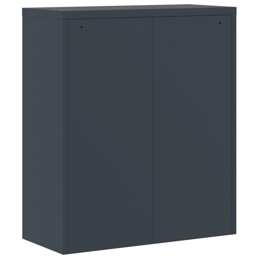 Arkivskap antrasitt 90x40x145 cm stål