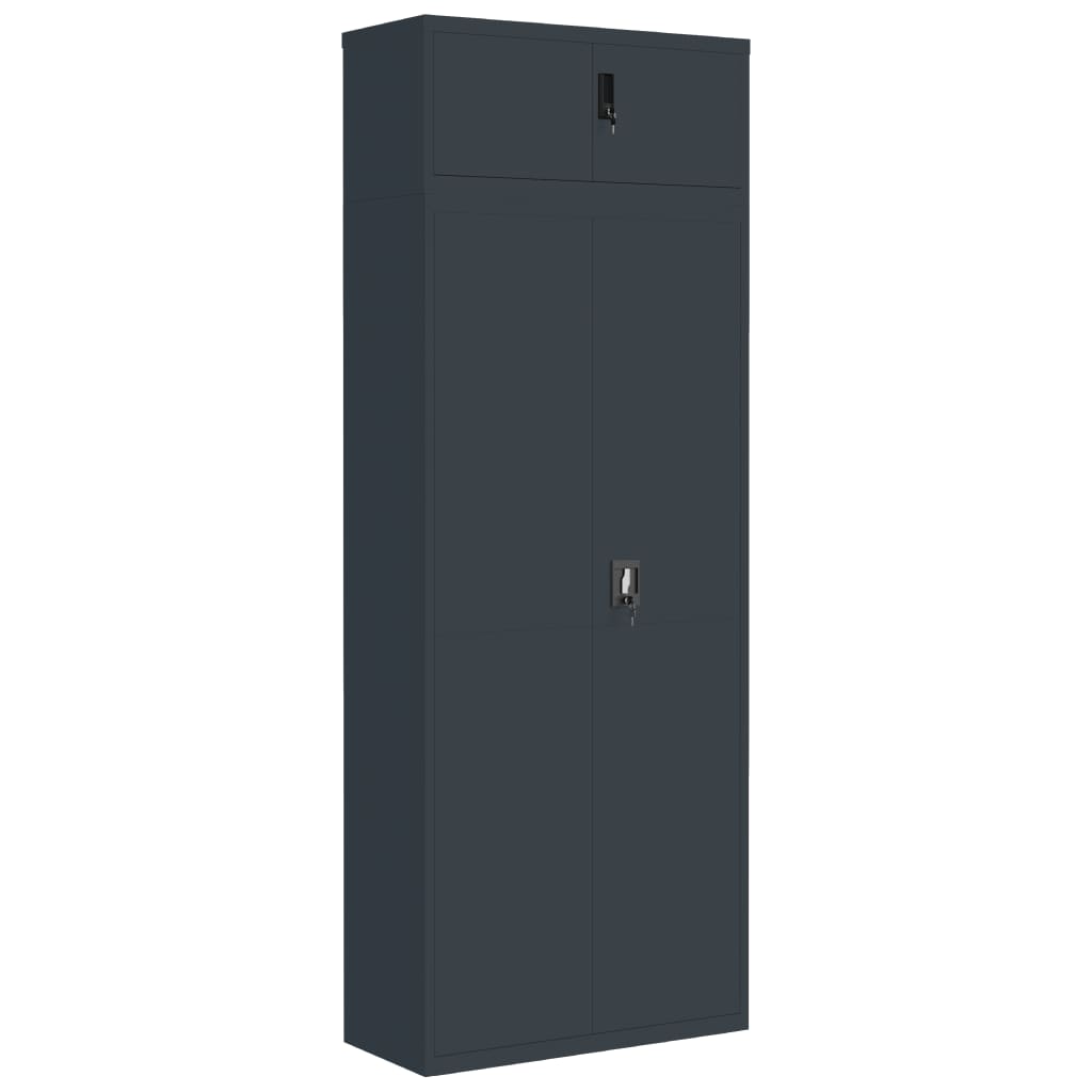 Arkivskap antrasitt 90x40x240 cm stål