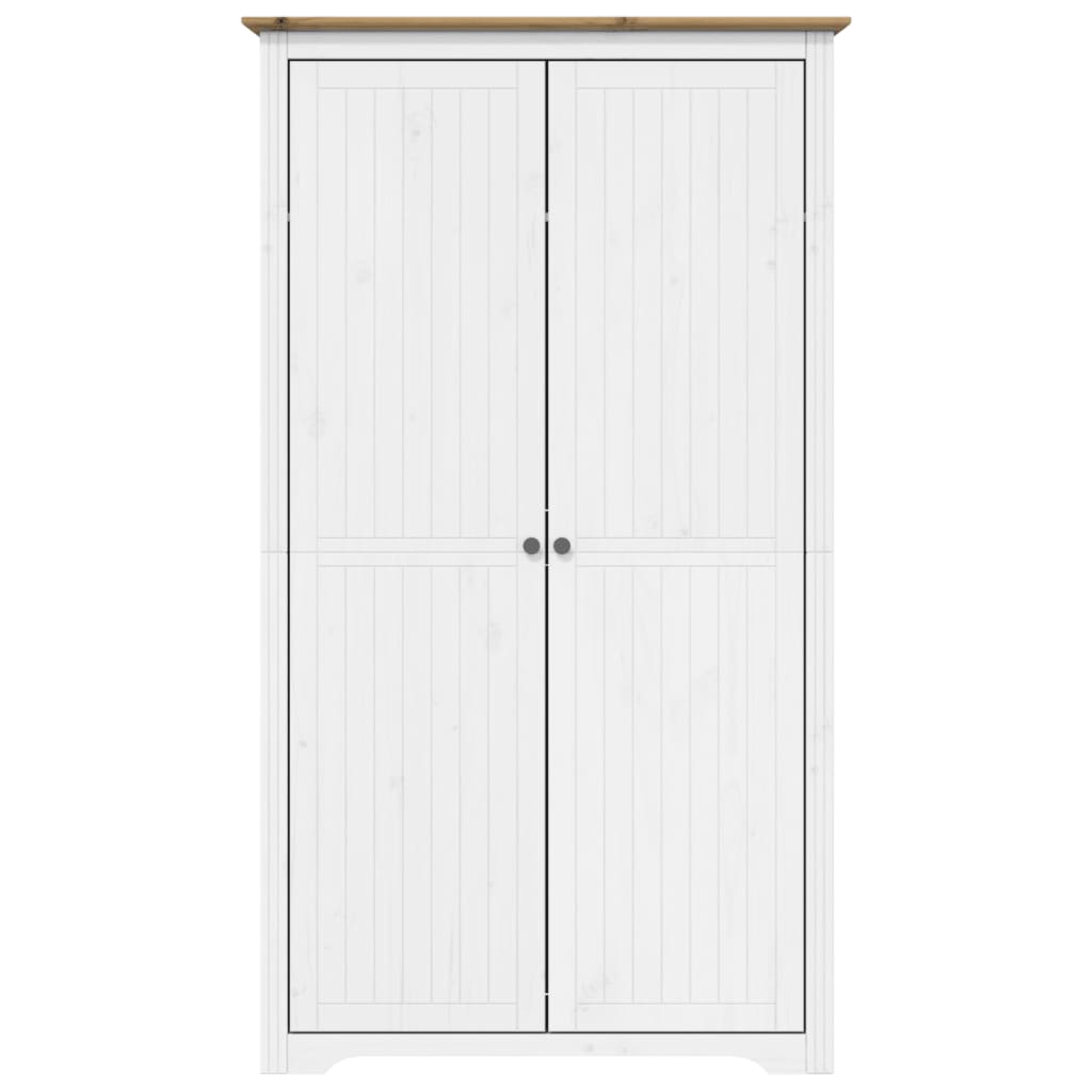 Garderobe BODO hvit og brun 99x53,5x173 cm heltre furu