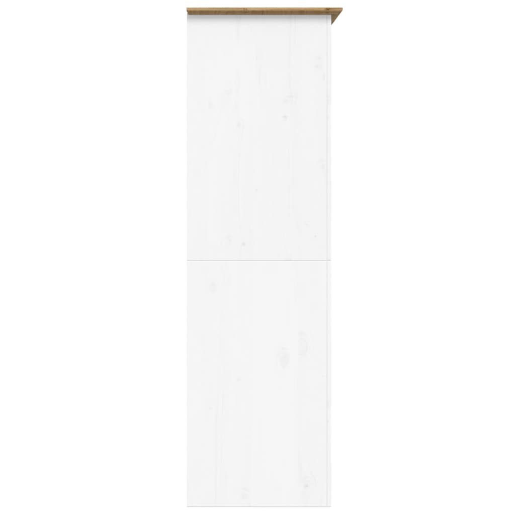 Garderobe BODO hvit og brun 99x53,5x173 cm heltre furu