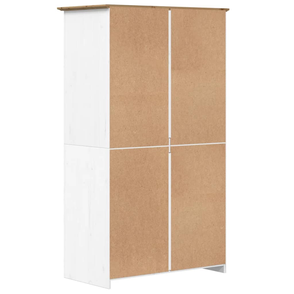 Garderobe BODO hvit og brun 99x53,5x173 cm heltre furu