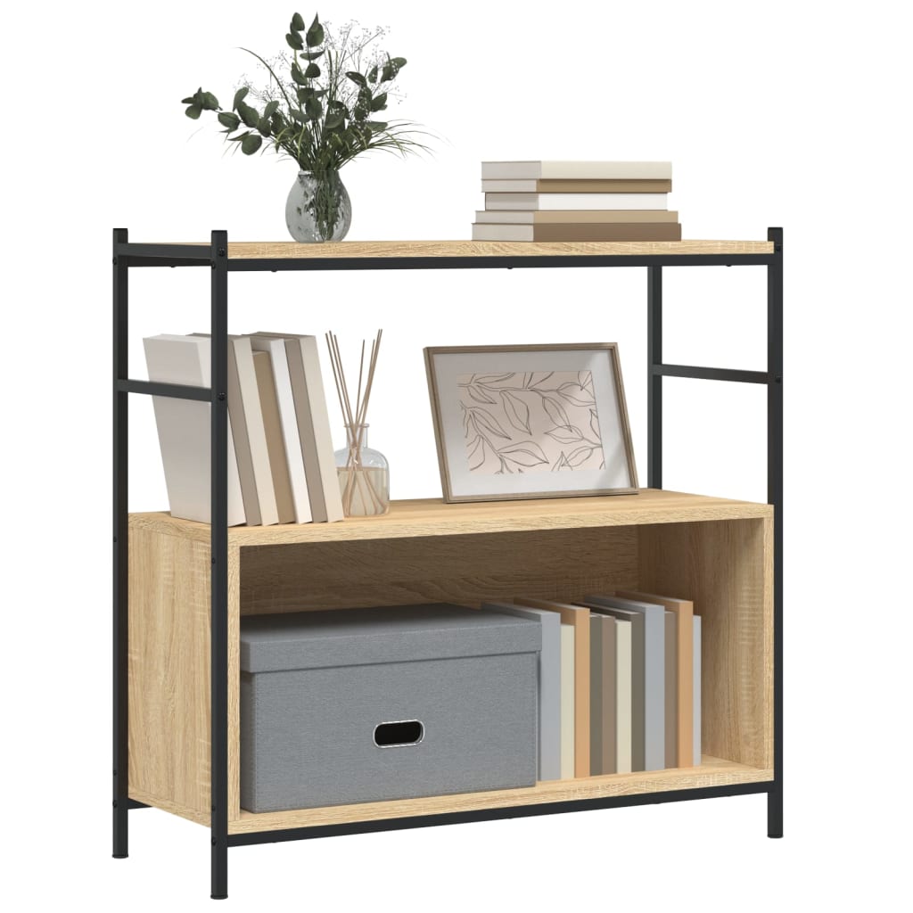 Bokhylle sonoma eik 80x30x78,5 cm konstruert tre og jern