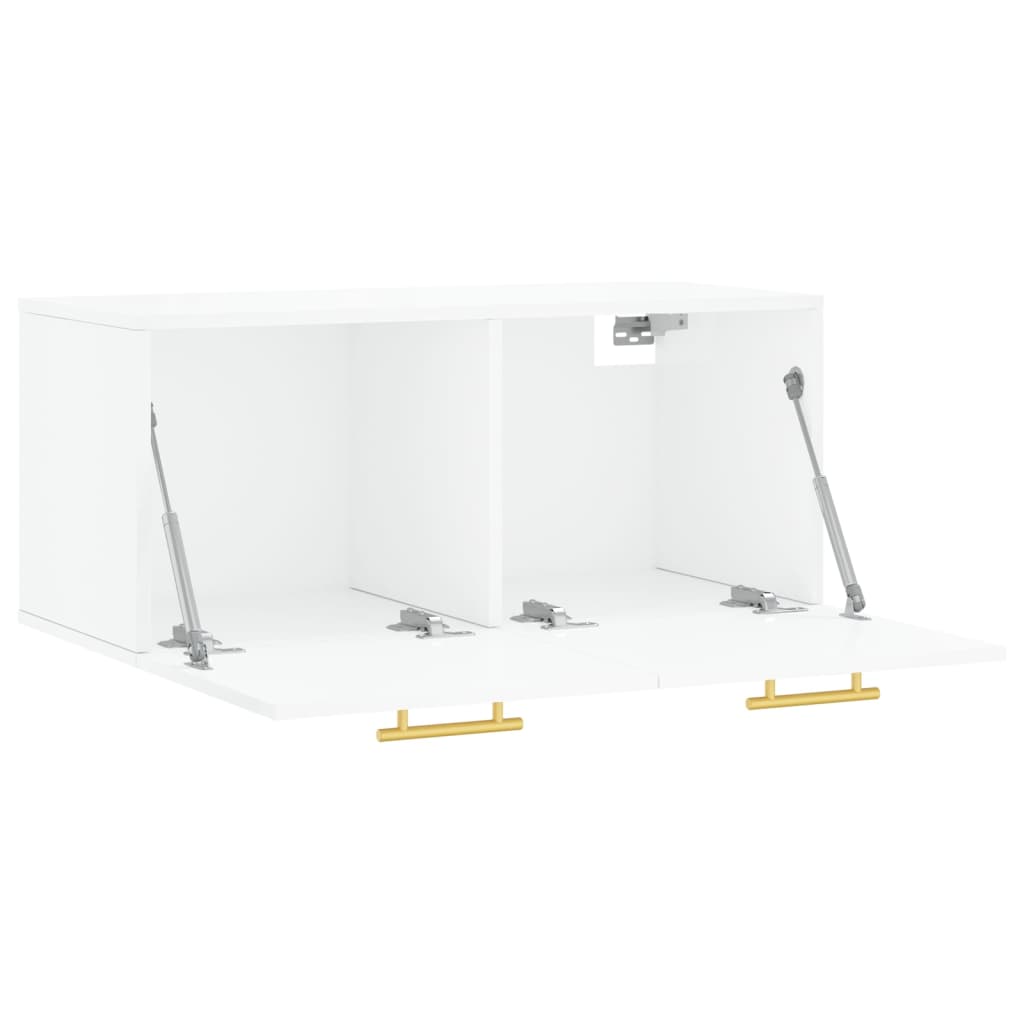 Veggskap høyglans hvit 80x36,5x35 cm konstruert tre
