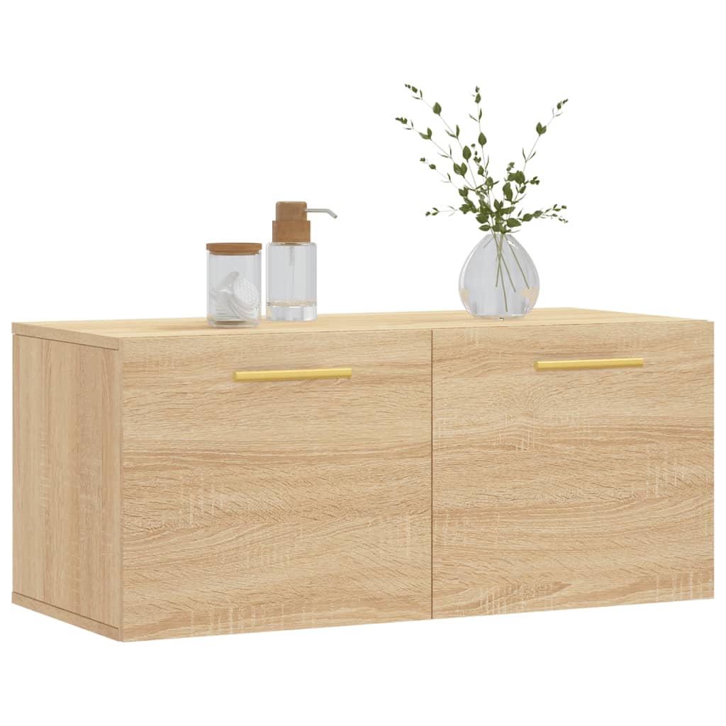 Veggskap sonoma eik 80x36,5x35 cm konstruert tre