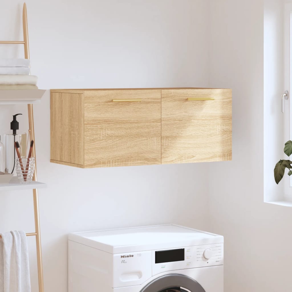 Veggskap sonoma eik 80x36,5x35 cm konstruert tre