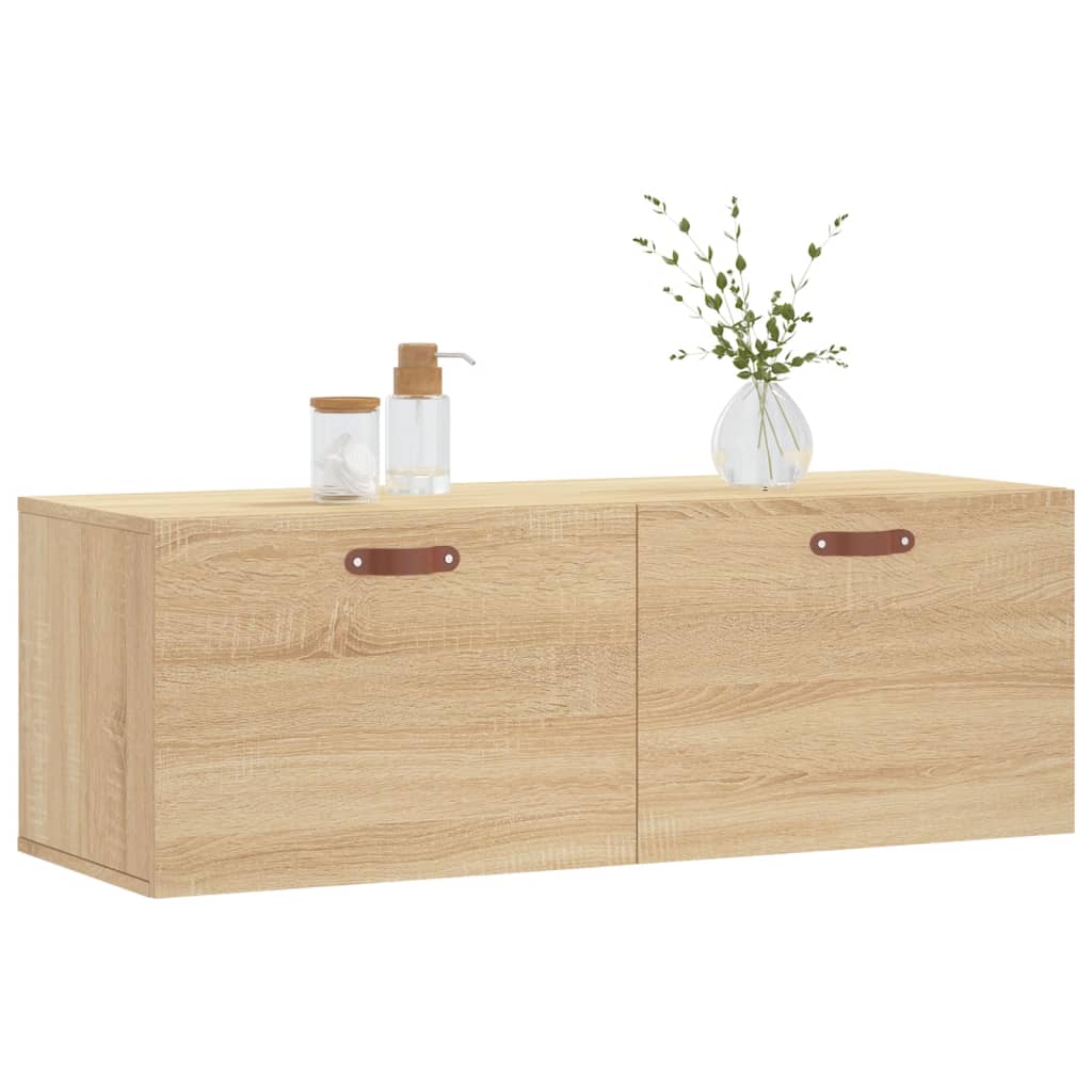 Veggskap 2 stk sonoma eik 100x36,5x35 cm konstruert tre