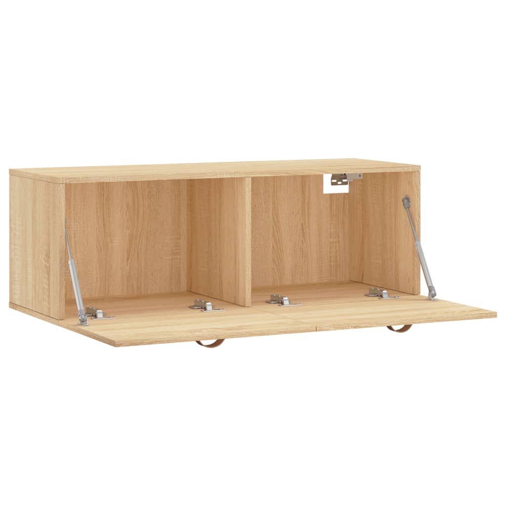 Veggskap 2 stk sonoma eik 100x36,5x35 cm konstruert tre