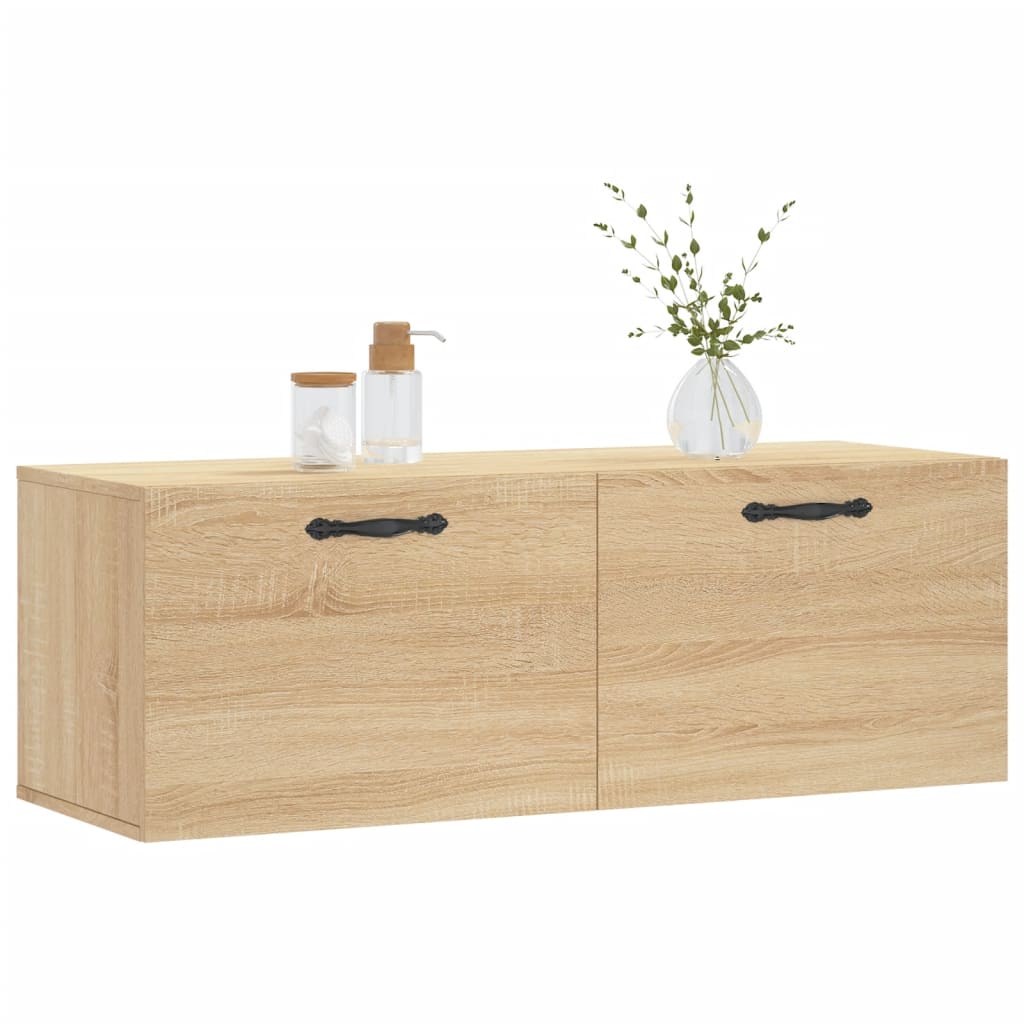 Veggskap 2 stk sonoma eik 100x36,5x35 cm konstruert tre