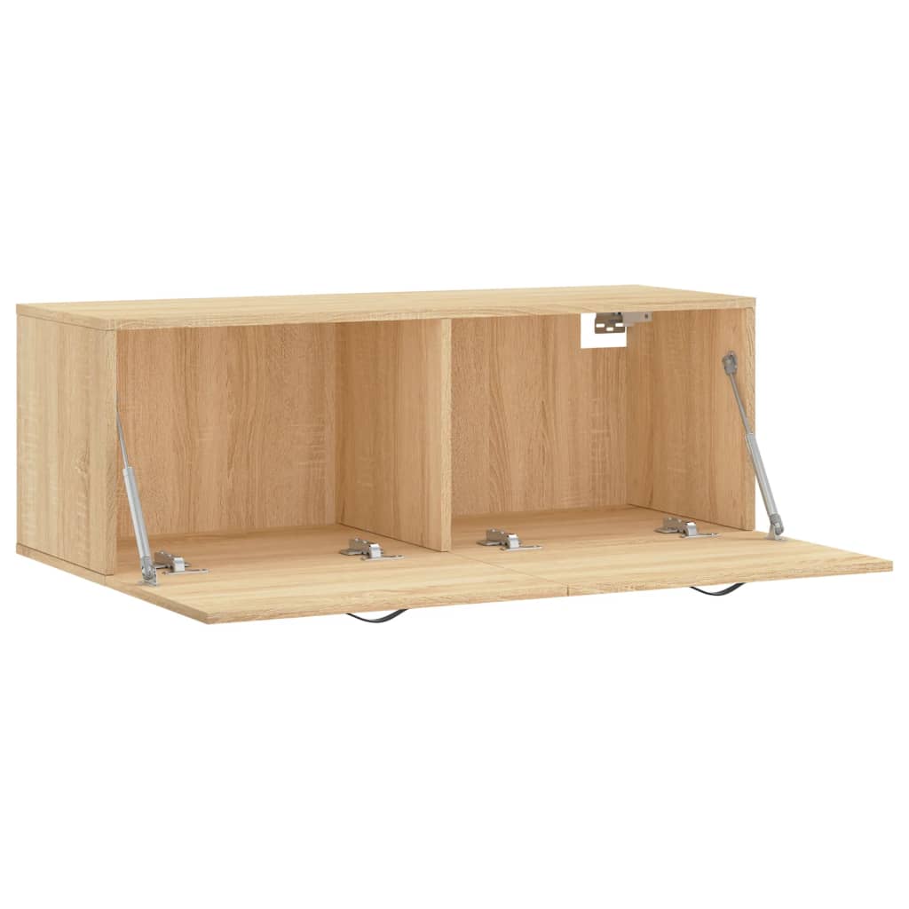 Veggskap 2 stk sonoma eik 100x36,5x35 cm konstruert tre