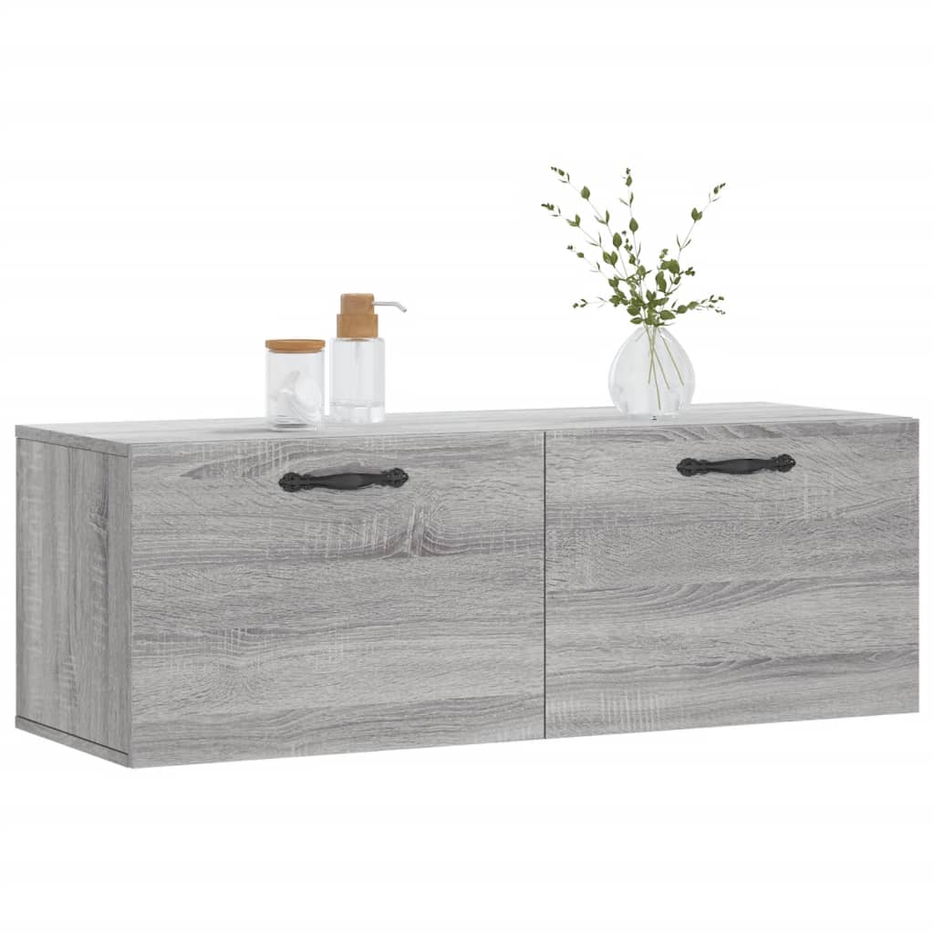 Veggskap grå sonoma 100x36,5x35 cm konstruert tre