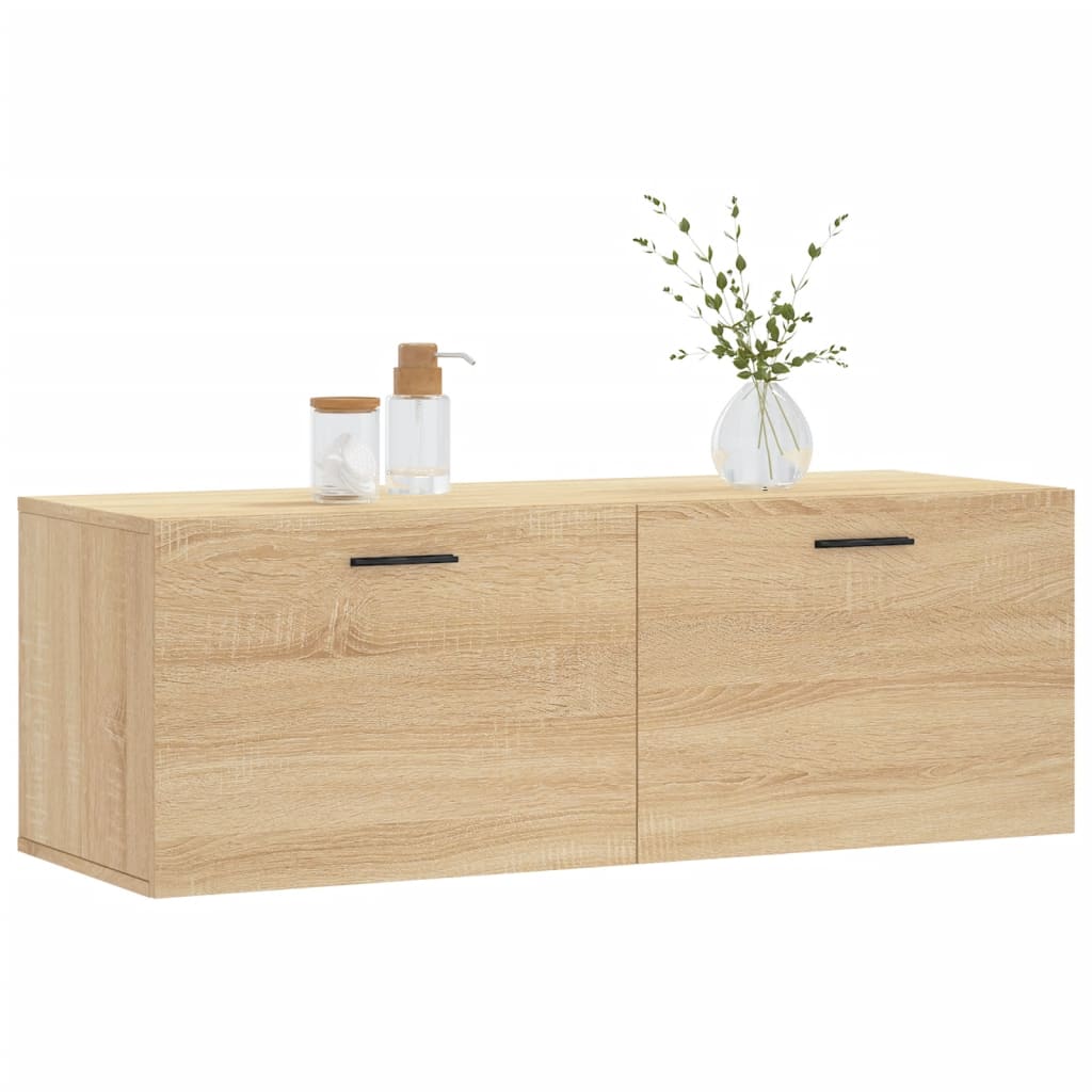 Veggskap 2 stk sonoma eik 100x36,5x35 cm konstruert tre
