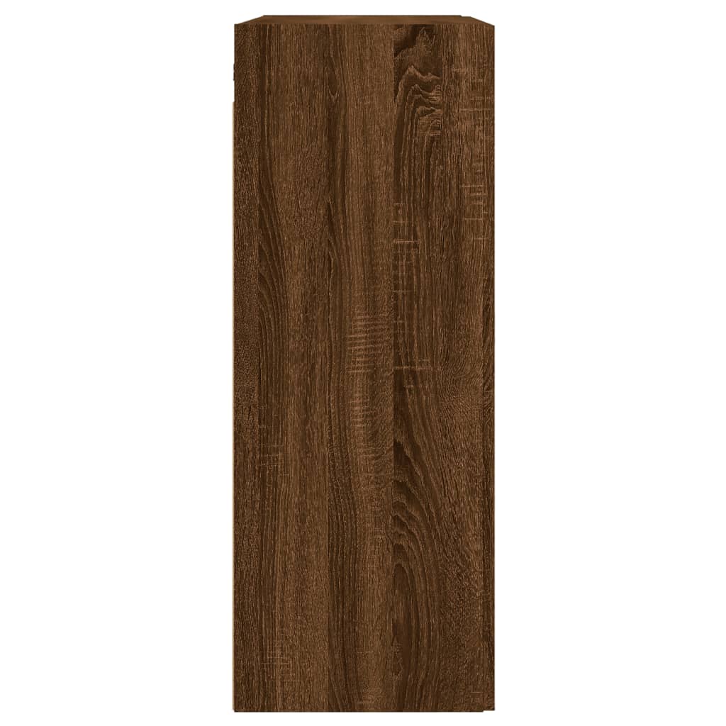 Veggskap brun eik 69,5x34x90 cm konstruert tre