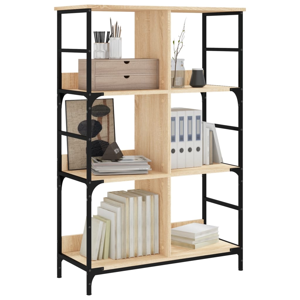 Bokhylle sonoma eik 78,5x33x117,5 cm konstruert tre