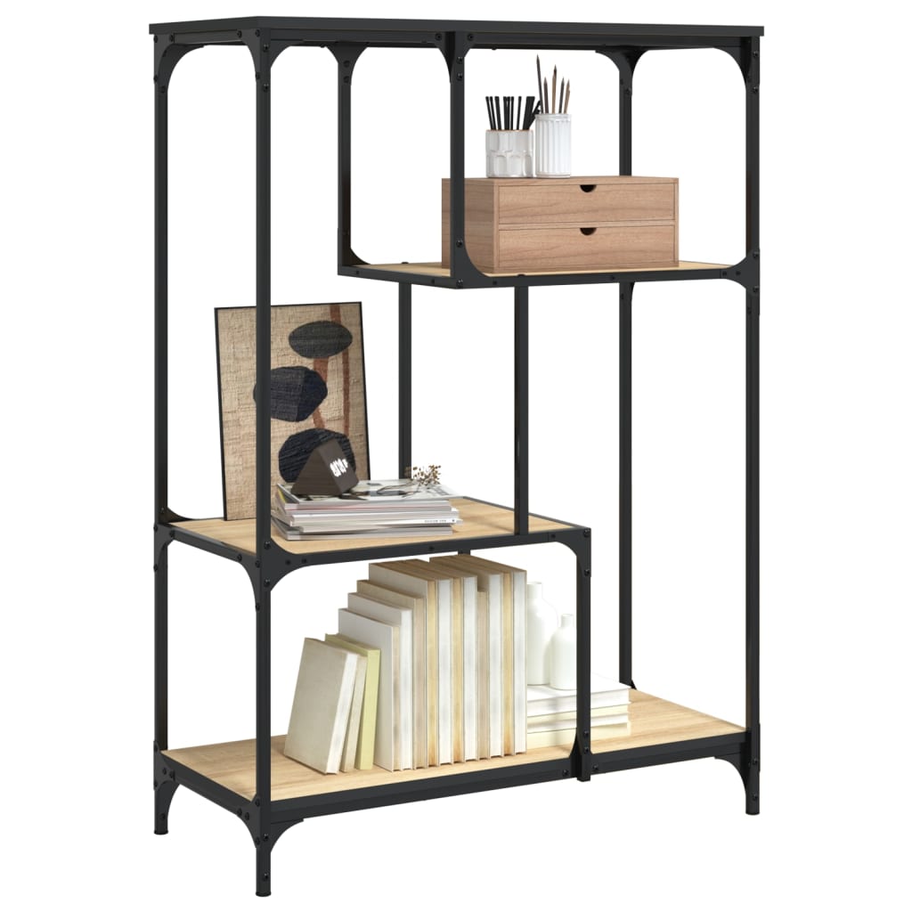 Bokhylle sonoma eik 81x36x115 cm konstruert tre og jern