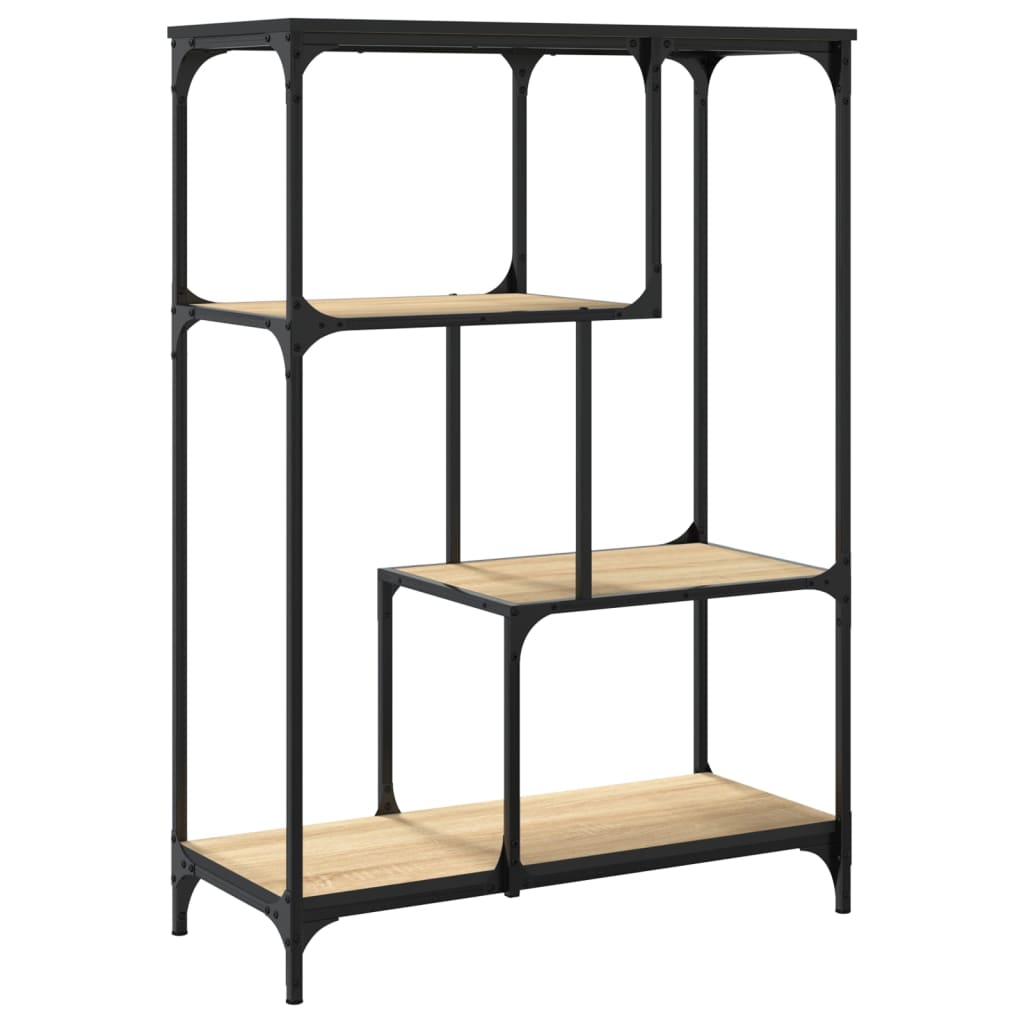 Bokhylle sonoma eik 81x36x115 cm konstruert tre og jern